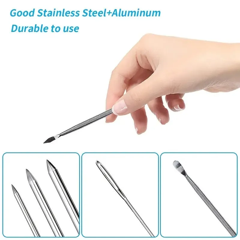 12pcs Paracord Needle Set | 9 Different Size Aluminum Paracord FID Lacing Needles And Smoothing Tool | Stainless Steel Tweezers