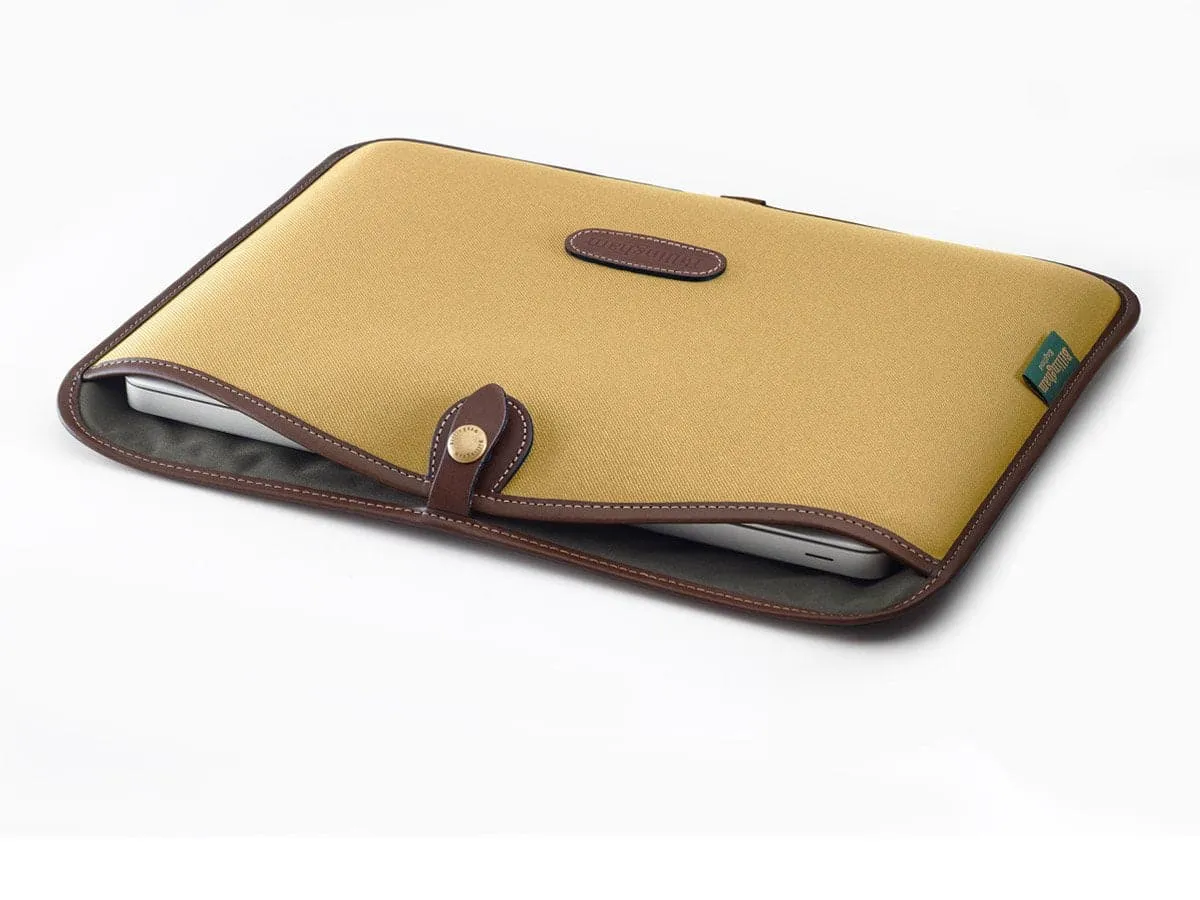 13" Laptop Slip - Khaki FibreNyte / Chocolate Leather