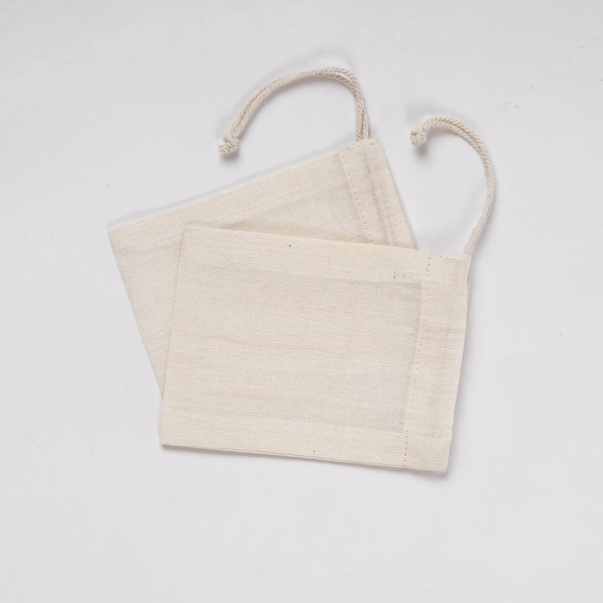 3"X 4" Pure Cotton Spice Pouch, Biodegradable and Reusable Premium Quality Muslin Drawstring Bag