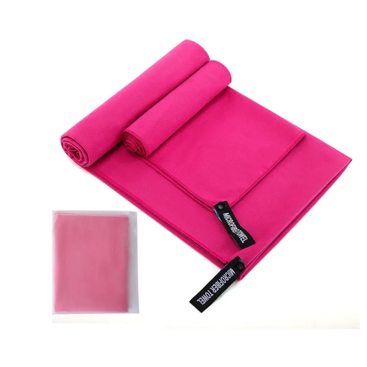 Absorbent Quick Dry Sports Towel Microfiber Bath Towel 40x80cm(Rose Red Waterproof Matte Bag)