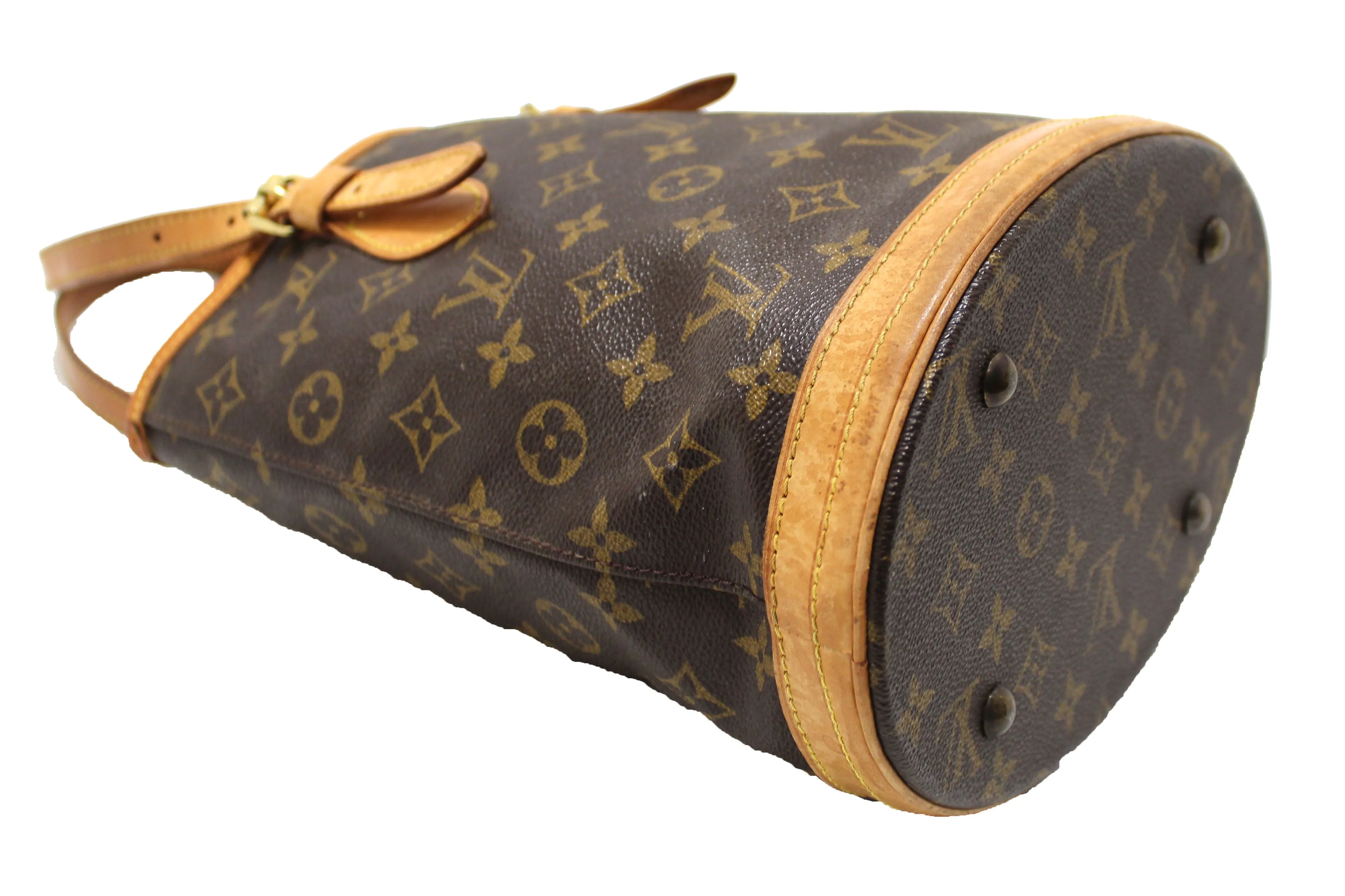 Authentic Louis Vuitton Classic Monogram Bucket PM Shoulder Bag