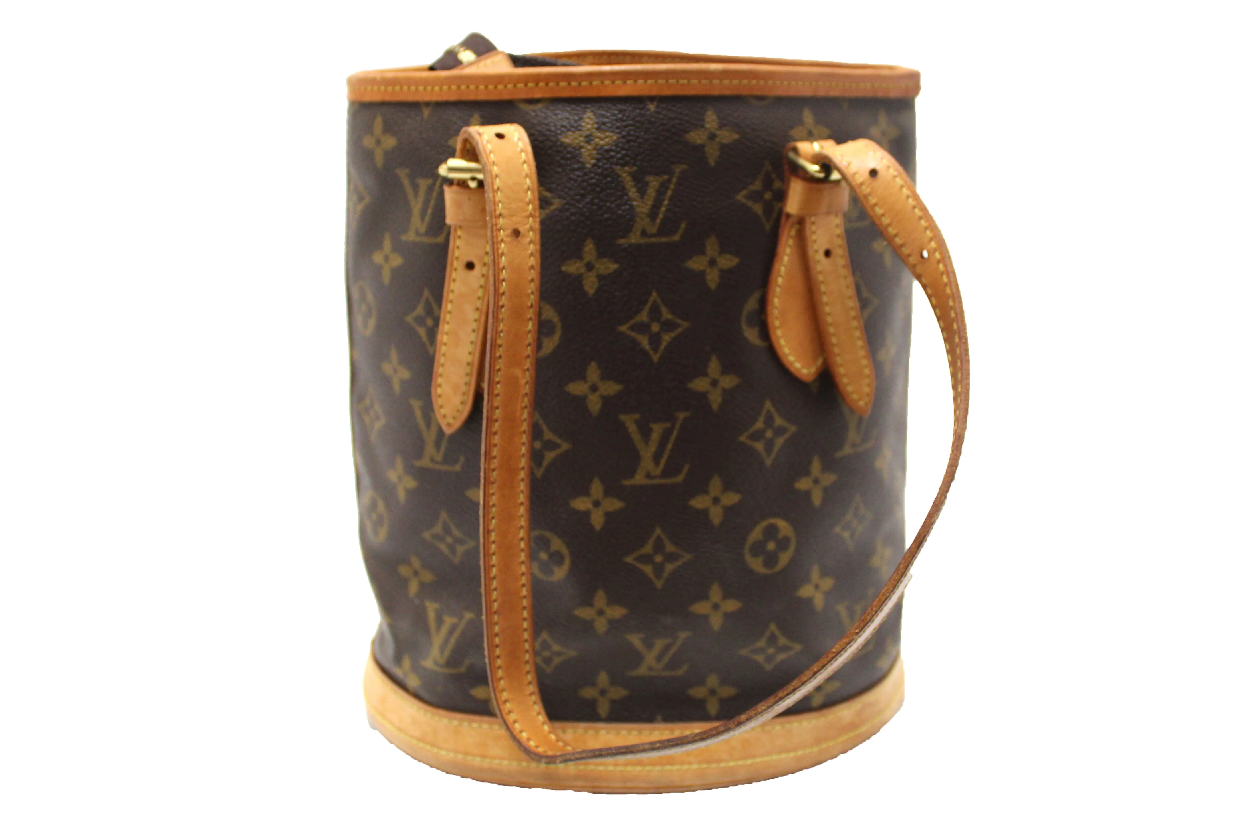 Authentic Louis Vuitton Classic Monogram Bucket PM Shoulder Bag