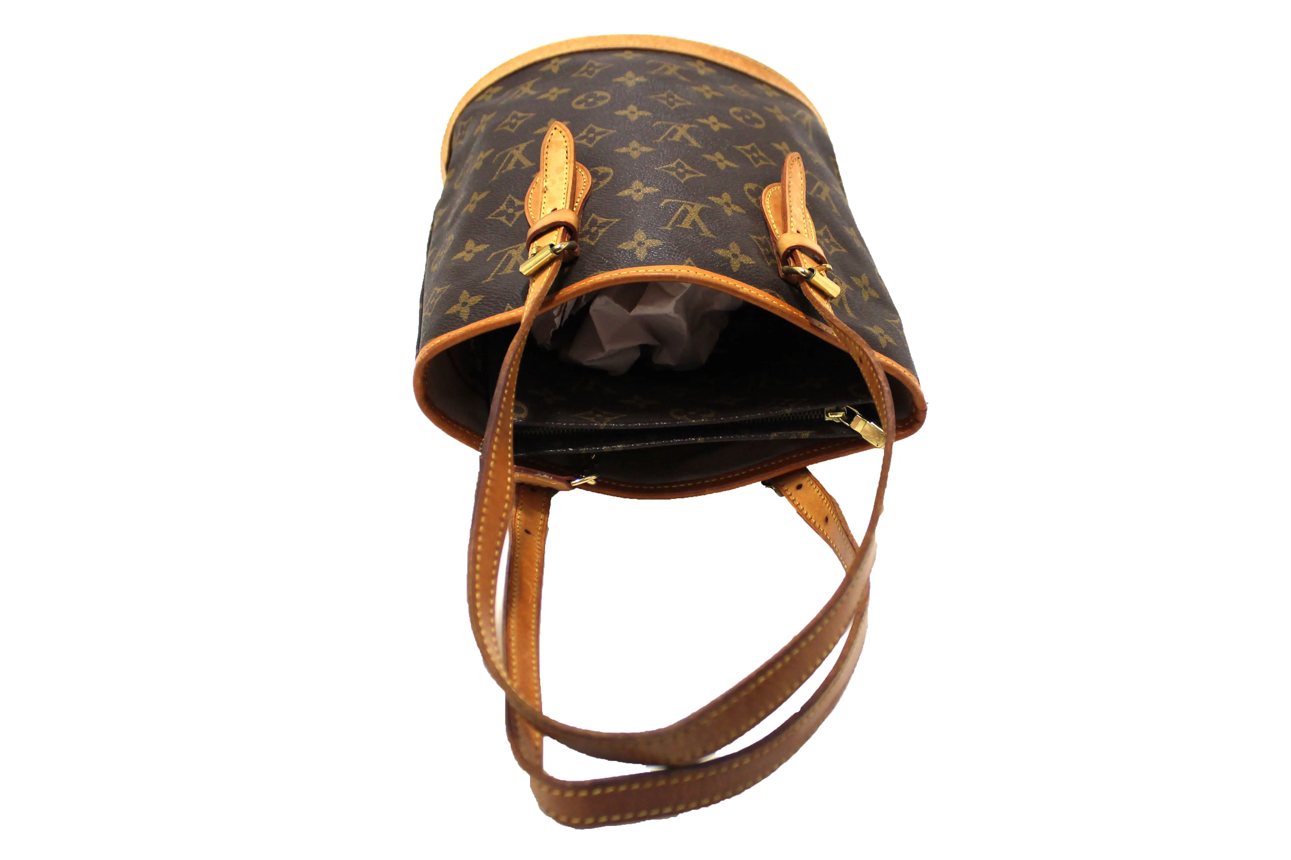 Authentic Louis Vuitton Classic Monogram Bucket PM Shoulder Bag