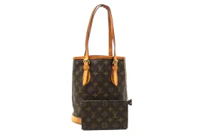 Authentic Louis Vuitton Classic Monogram Bucket PM Shoulder Bag