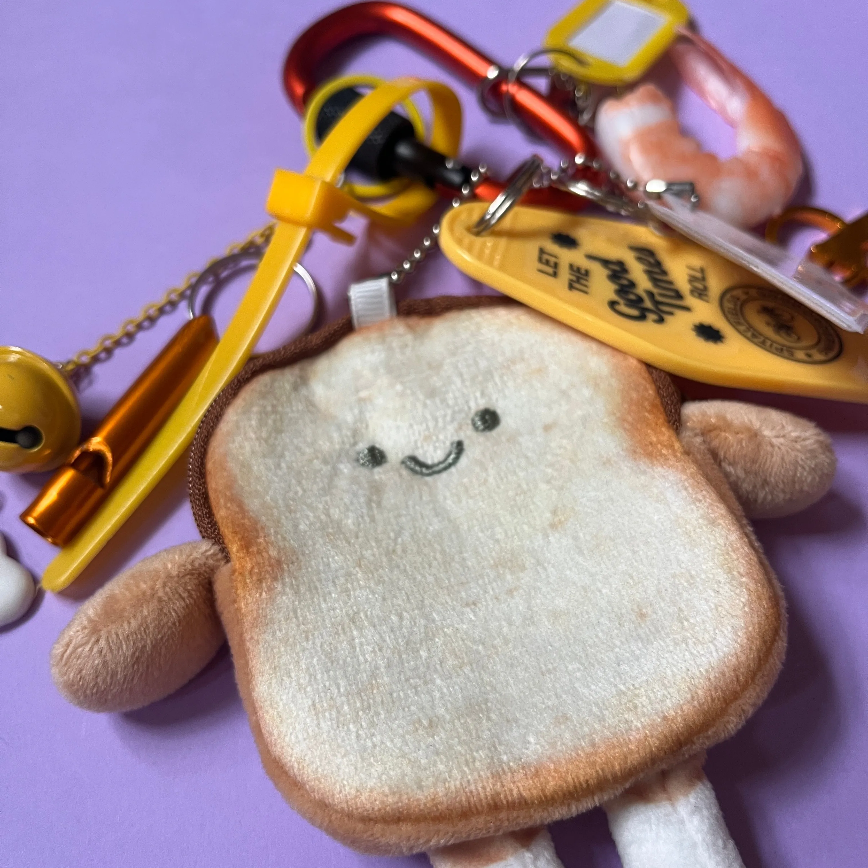 Bag charm and keyring prawn toast