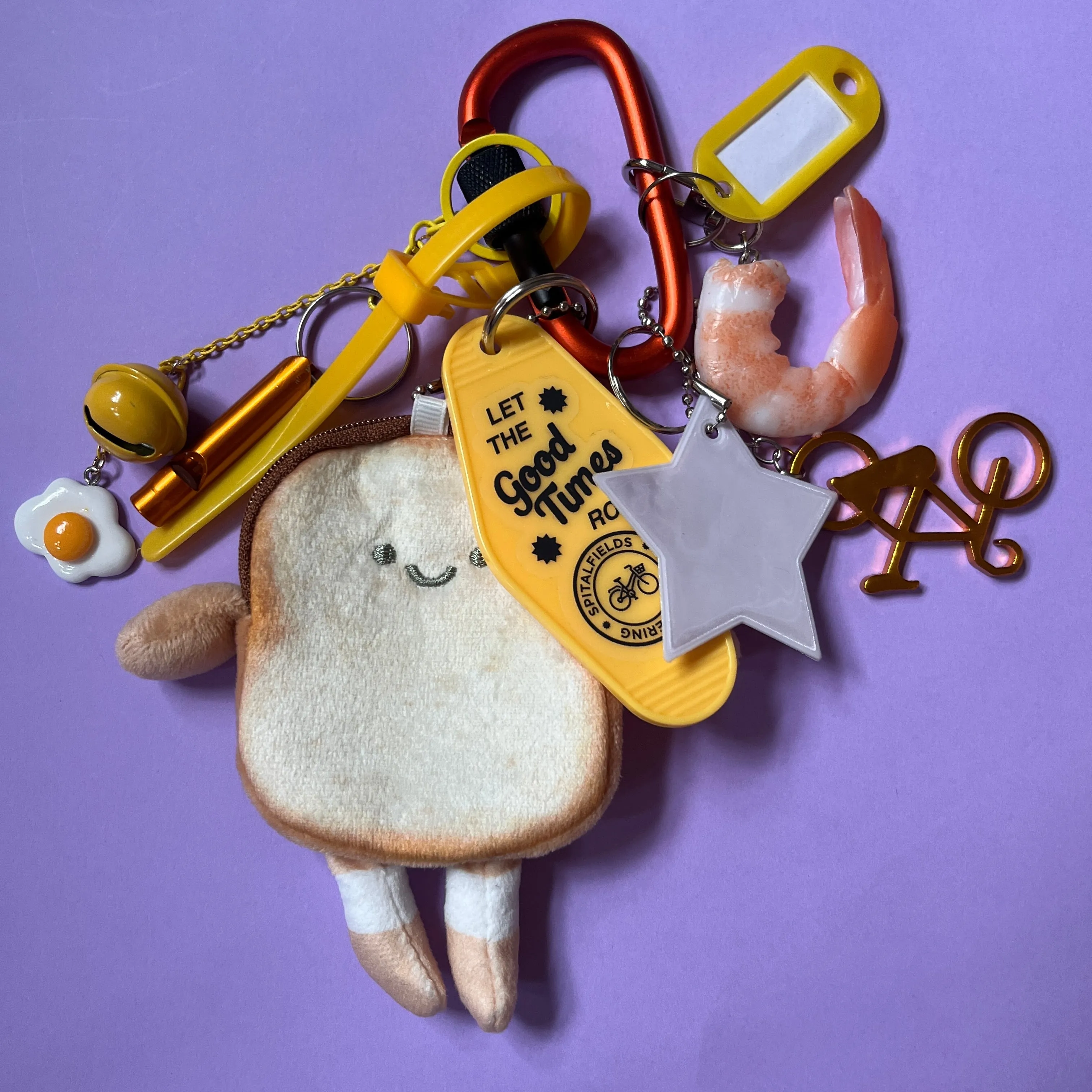 Bag charm and keyring prawn toast