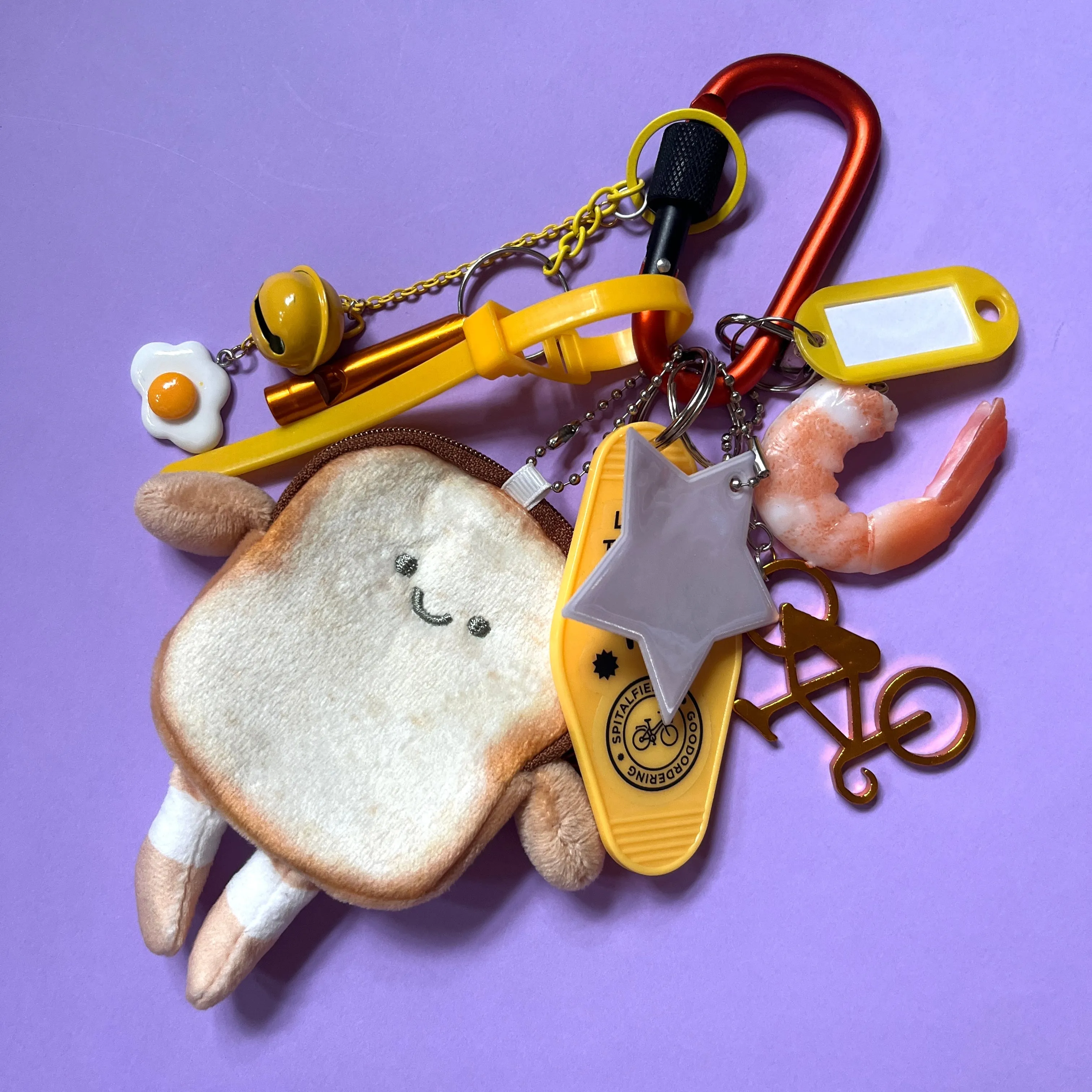 Bag charm and keyring prawn toast