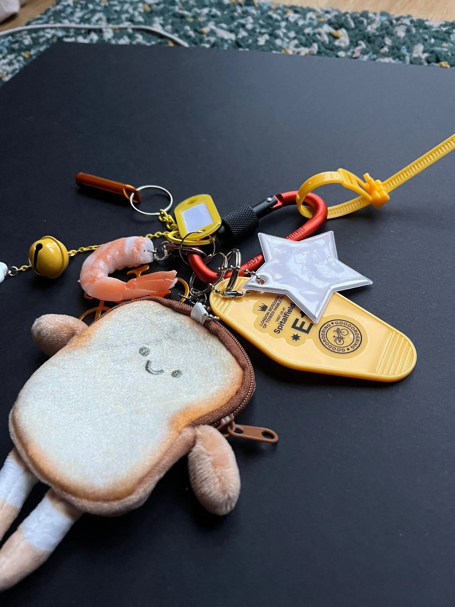 Bag charm and keyring prawn toast