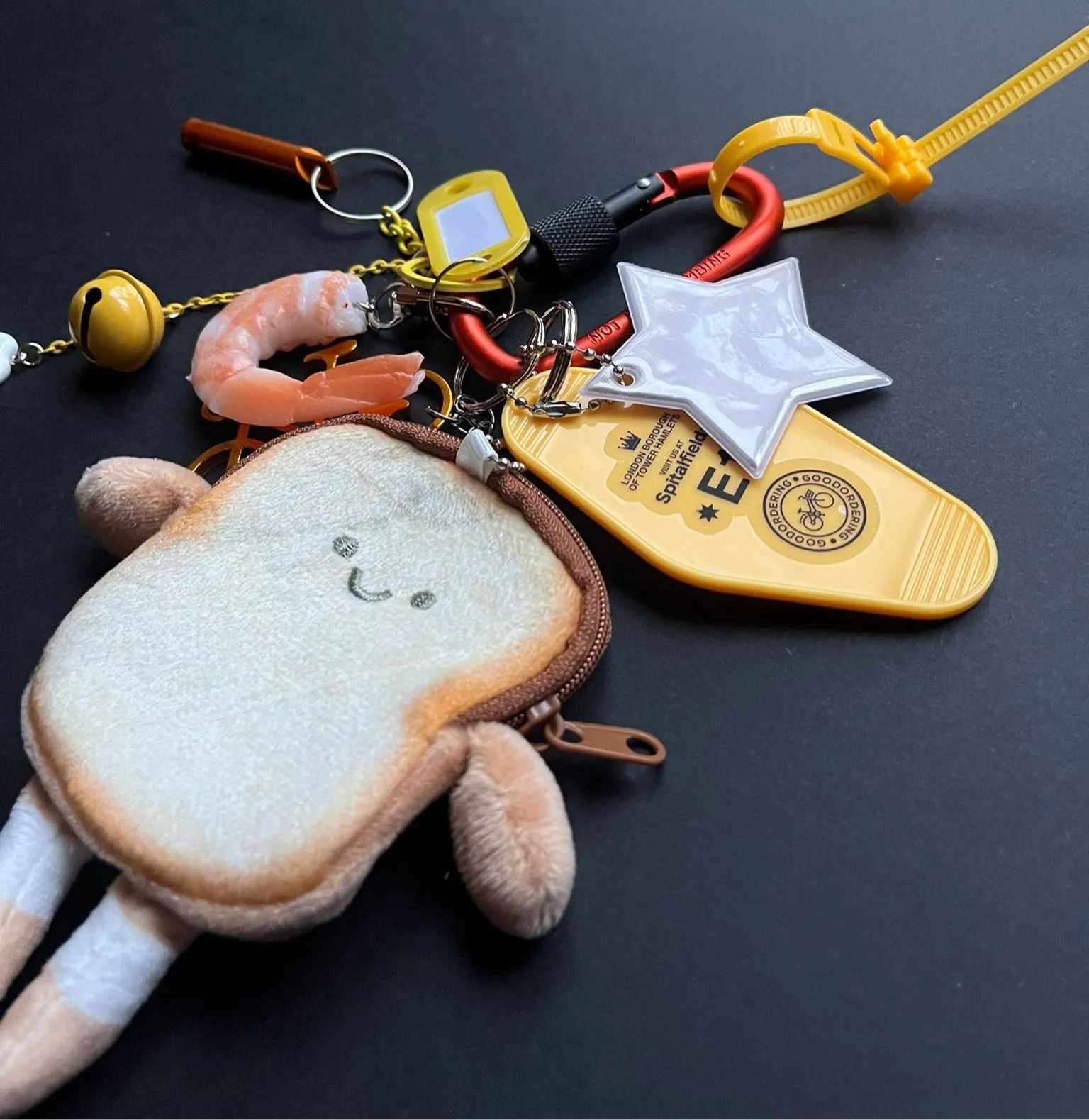 Bag charm and keyring prawn toast