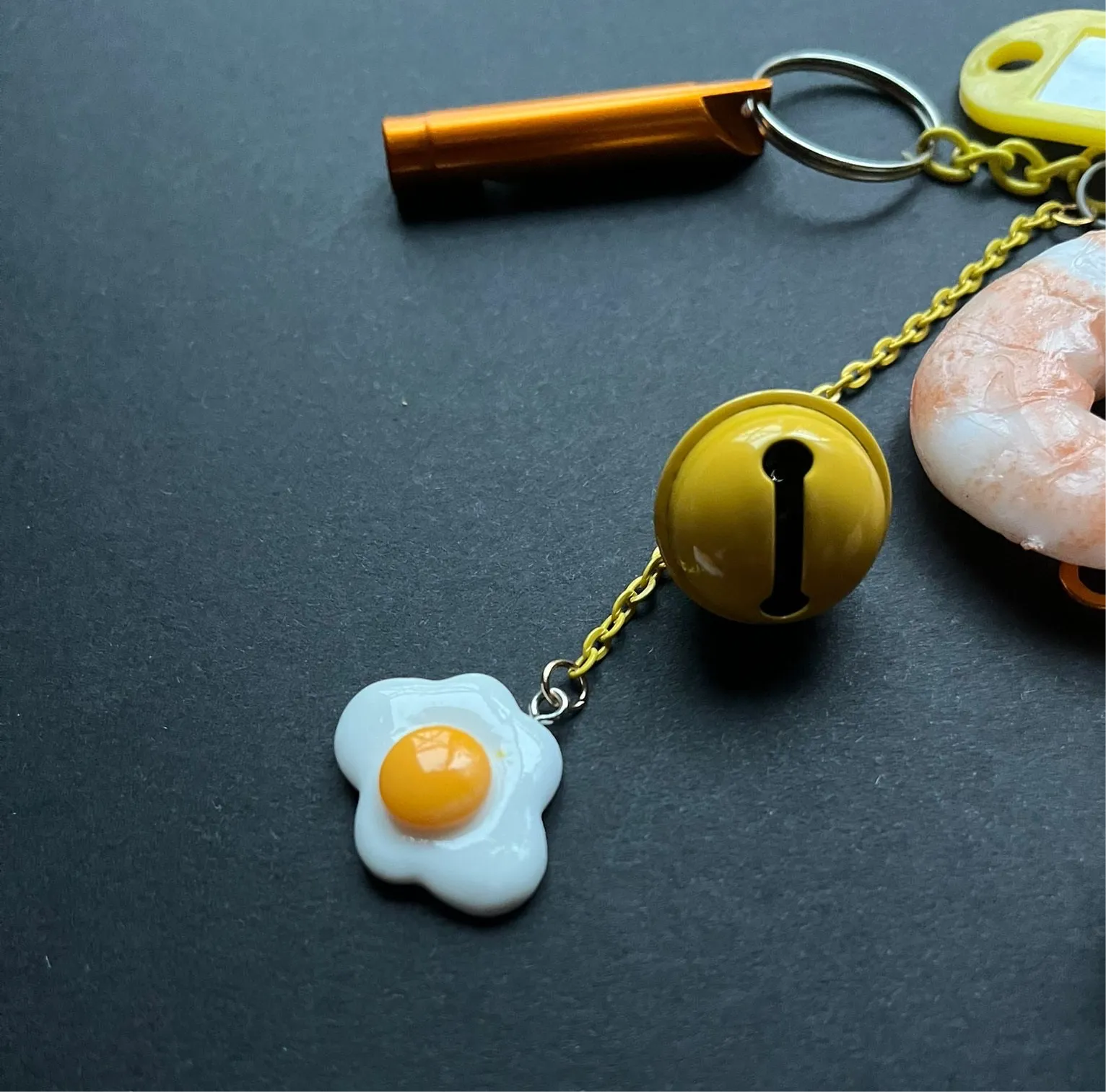 Bag charm and keyring prawn toast