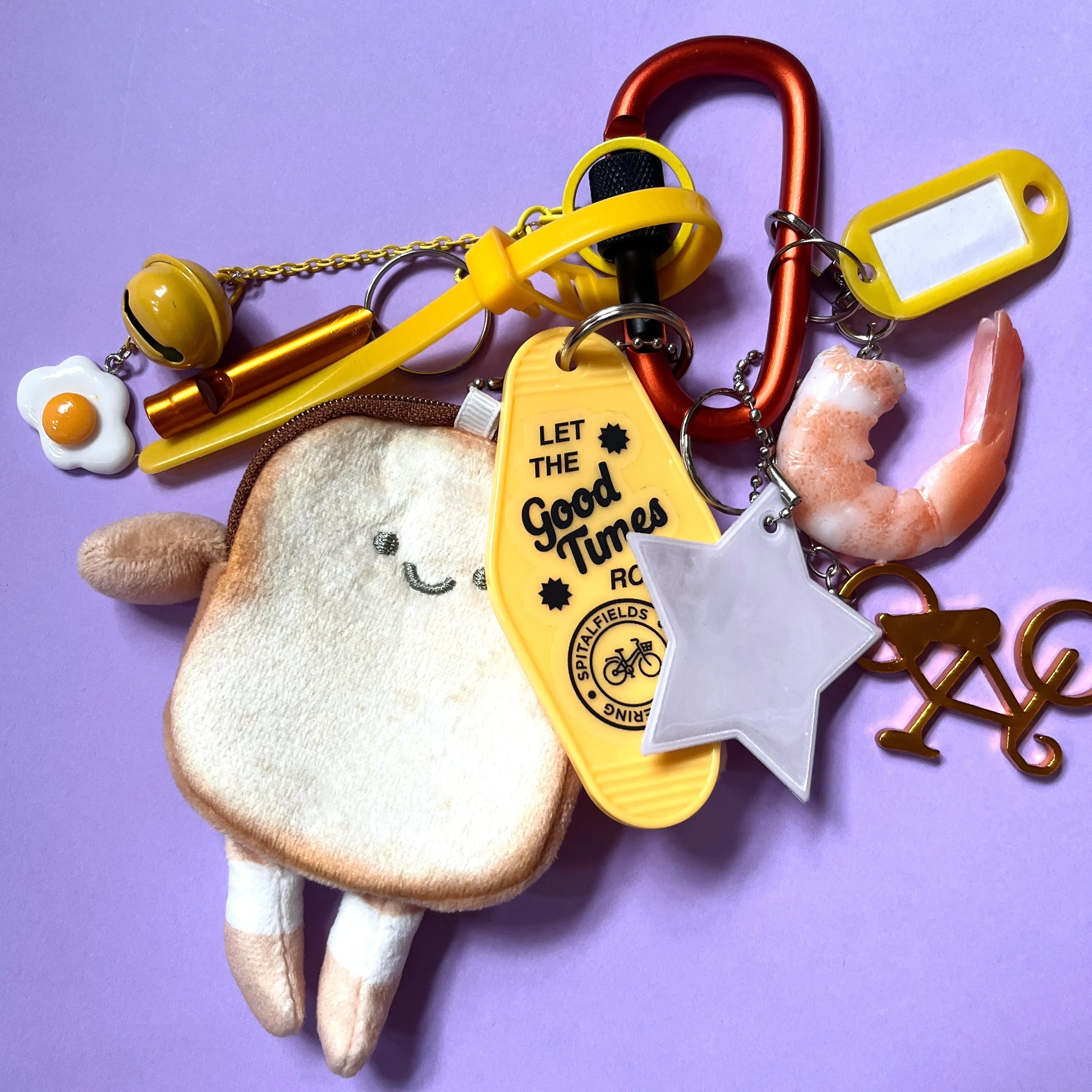 Bag charm and keyring prawn toast