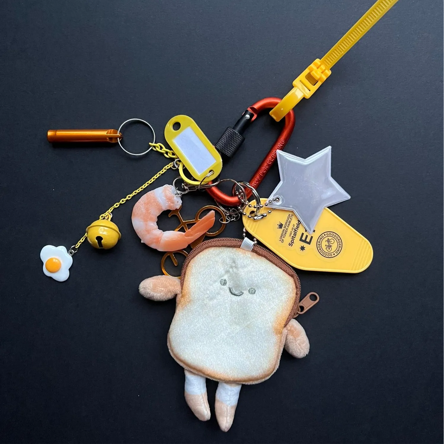 Bag charm and keyring prawn toast