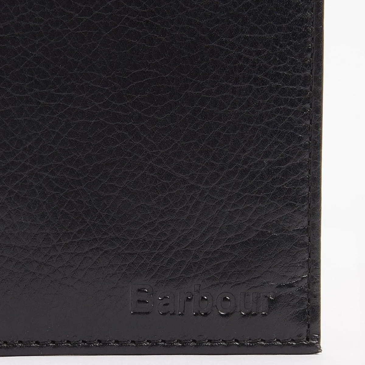 Barbour Colwell Small Leather Billfold Wallet in Black