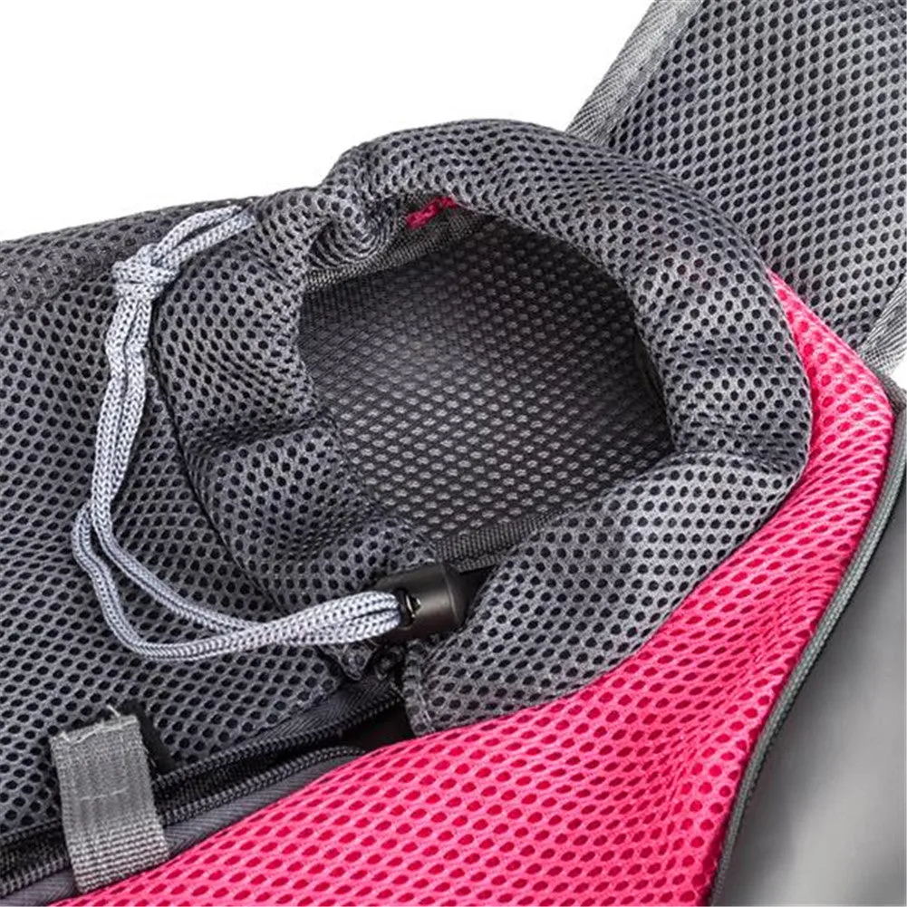 BEESCLOVER Pet Sling Bag Breathable Mesh Travel Safe Single Shoulder Bag Rose Red