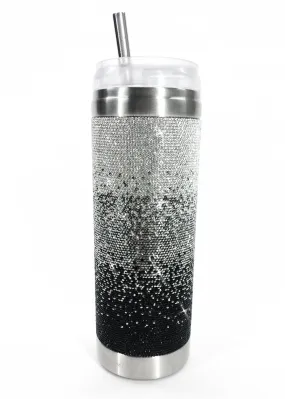 Believe Black Ombre Diamond Crystal Tumbler | Bling Tumbler |