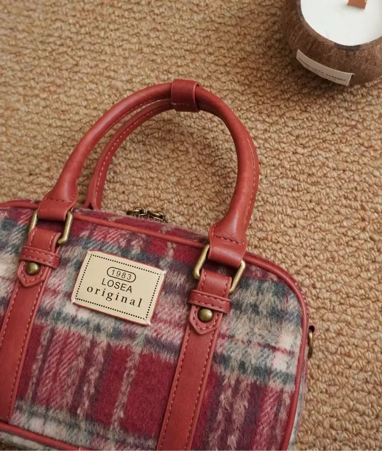 BERKELEY wool plaid crossbody bag