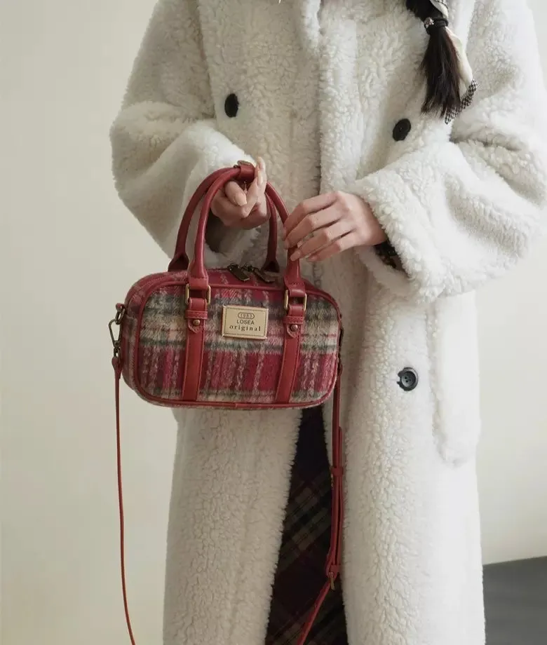 BERKELEY wool plaid crossbody bag