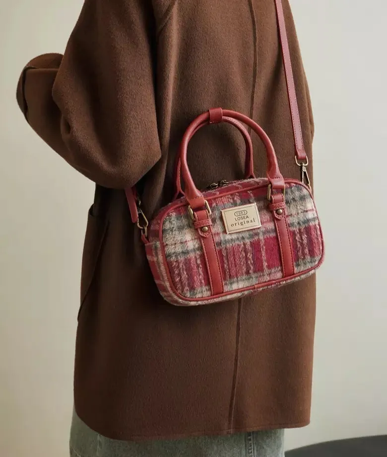 BERKELEY wool plaid crossbody bag