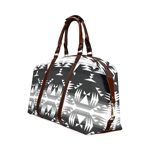 Between the Mountains Black and White Classic Travel Bag