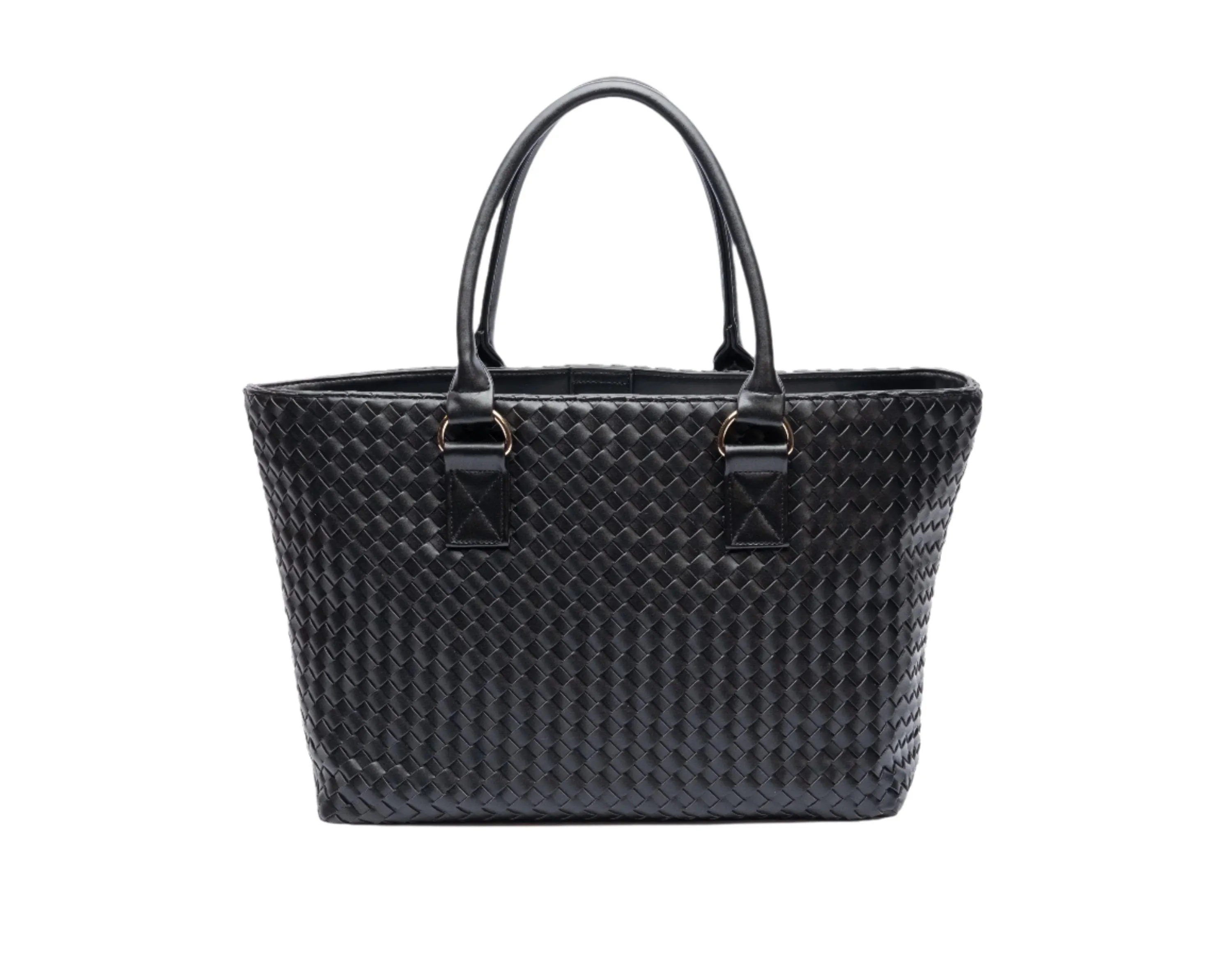 Black Woven HydroTote®- Vegan leather