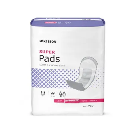 Bladder Control Pad McKesson Super 8-1/2 Inch Length Adult Unisex Disposable -- CASE OF 6