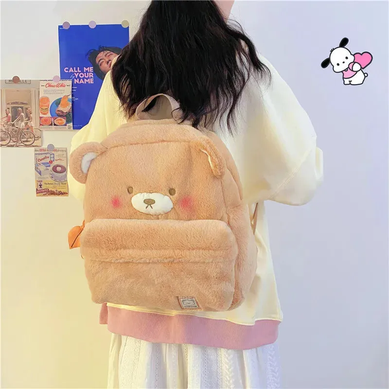 Blushing Bear Plush Backpack