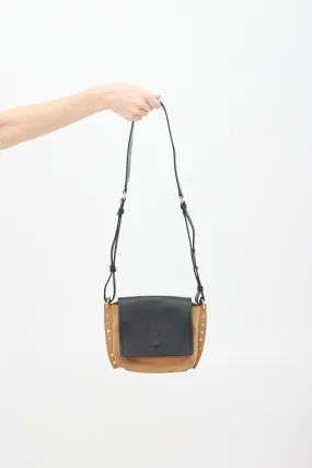 Brown & Black Suede & Leather Kleny Crossbody Bag