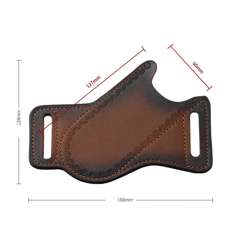 Brown Tool Carrier Folding Knife Sheath Leather Belt Bag