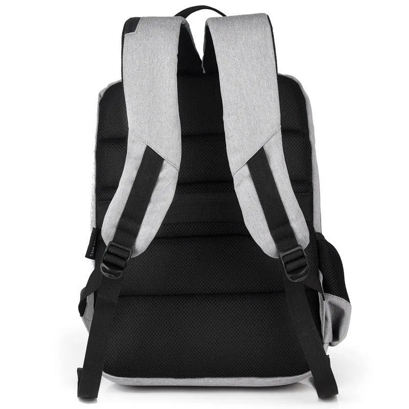 Business Large Capacity Laptop Backpack With USB Charging Port-Grey