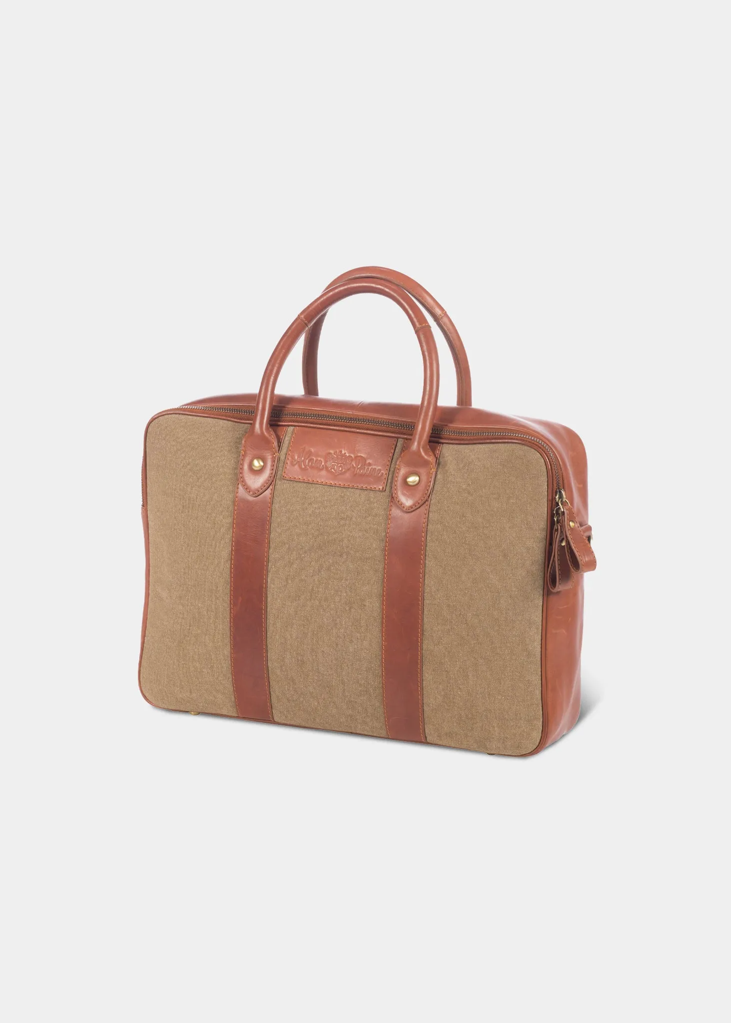 Canvas Laptop Bag In Sand