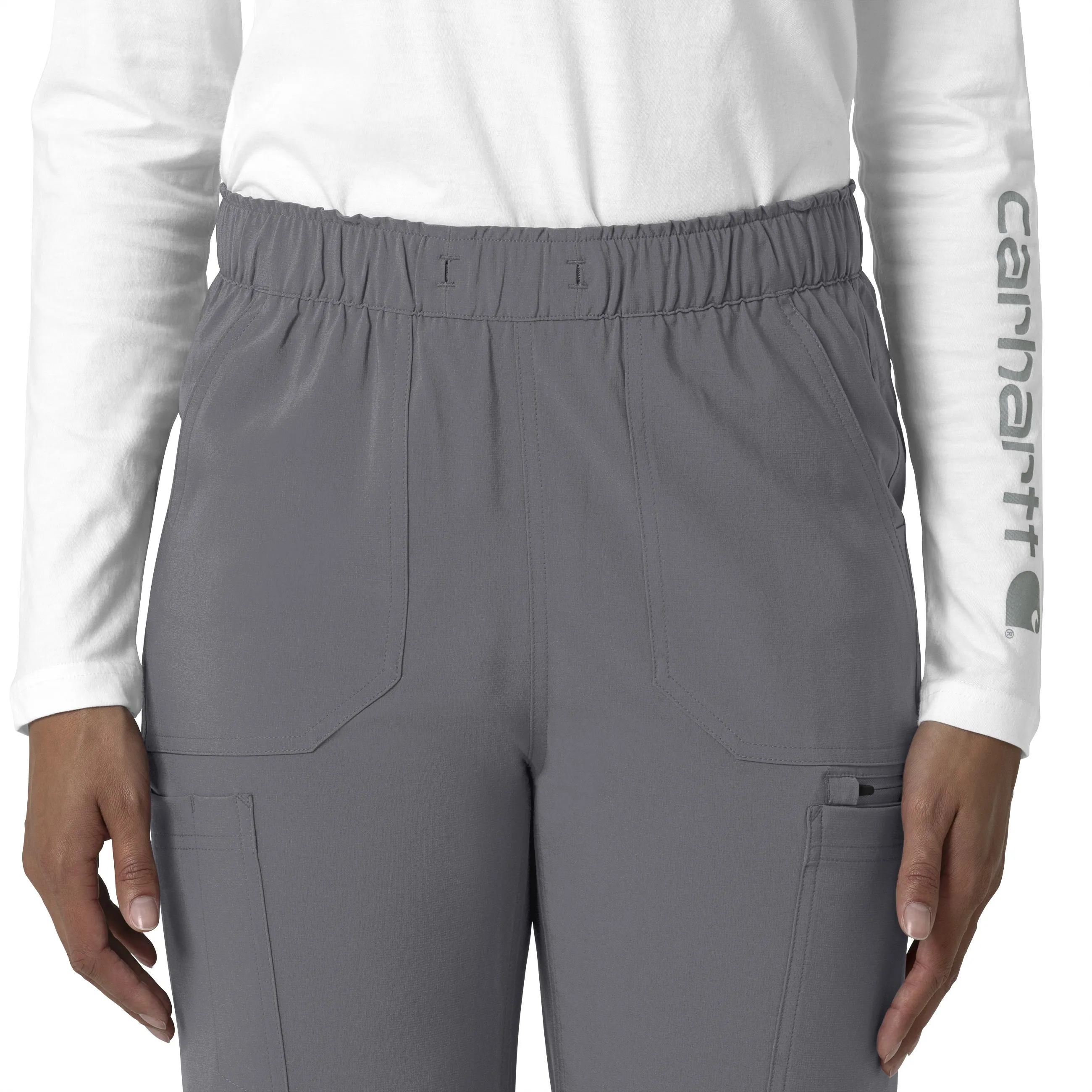 Carhartt Force Cross-Flex Women's Straight Leg Cargo Scrub Pant - Pewter