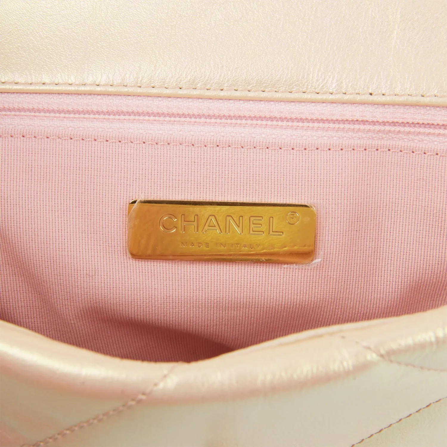 Chanel Medium 19 Flap Bag Rose Iridescent Calfskin Mixed Hardware