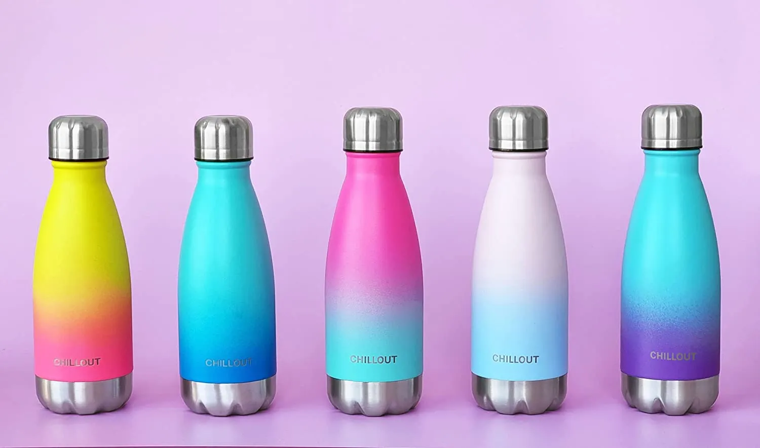 CHILLOUT LIFE Stainless Steel Water Bottle for Kids School: 12 oz Double Wall Insulated Cola Bottle Shape