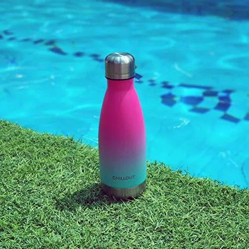 CHILLOUT LIFE Stainless Steel Water Bottle for Kids School: 12 oz Double Wall Insulated Cola Bottle Shape