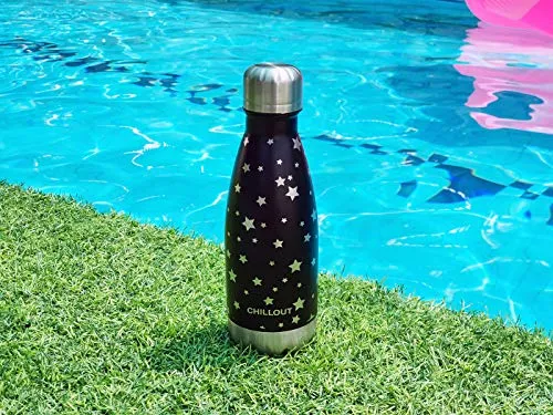 CHILLOUT LIFE Stainless Steel Water Bottle for Kids School: 12 oz Double Wall Insulated Cola Bottle Shape