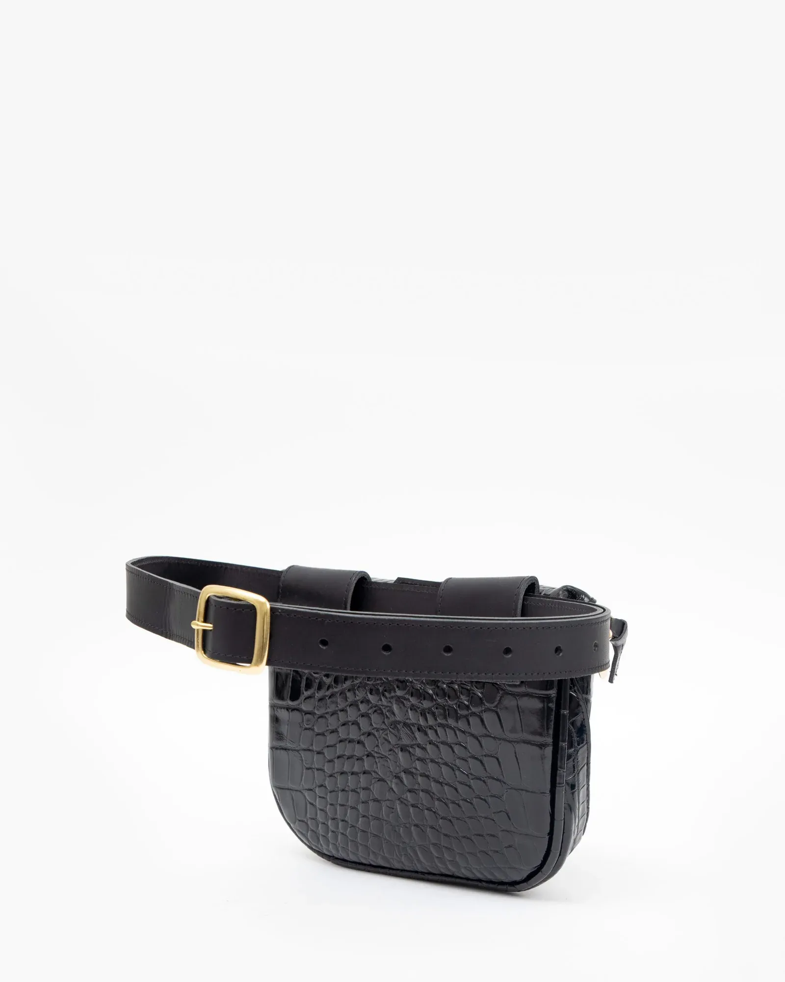 Clare V - Fanny Pack in Black Croco