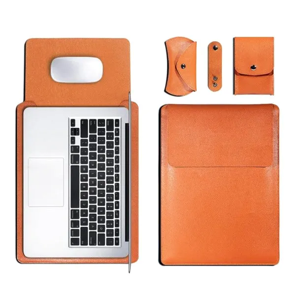 Classy Men Leather Laptop Sleeve Set - 5 Colors