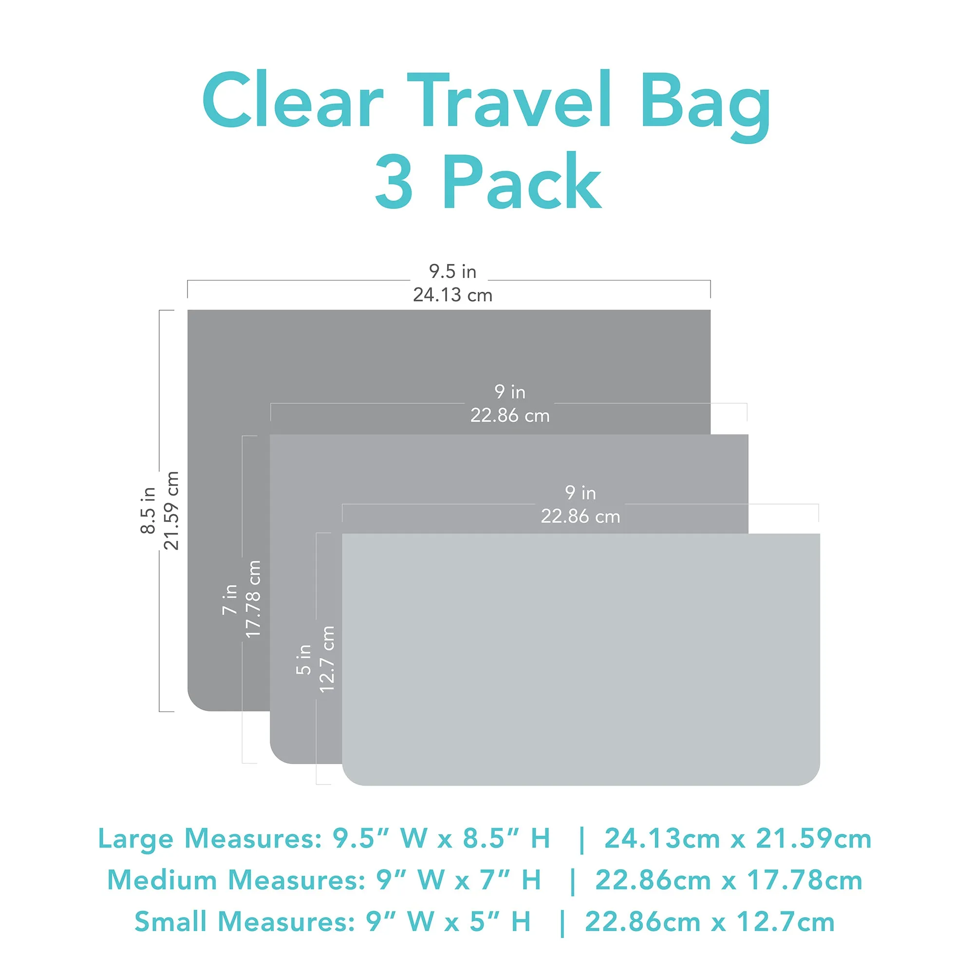 Clear Travel Bag 3-Pack: Mickey Mouse Icon Black   White