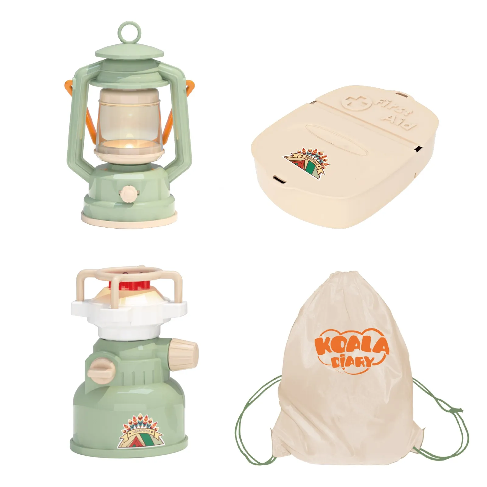 Contixo Kids Camping Set - Pretend Play Tent with Toy Campfire & Lantern