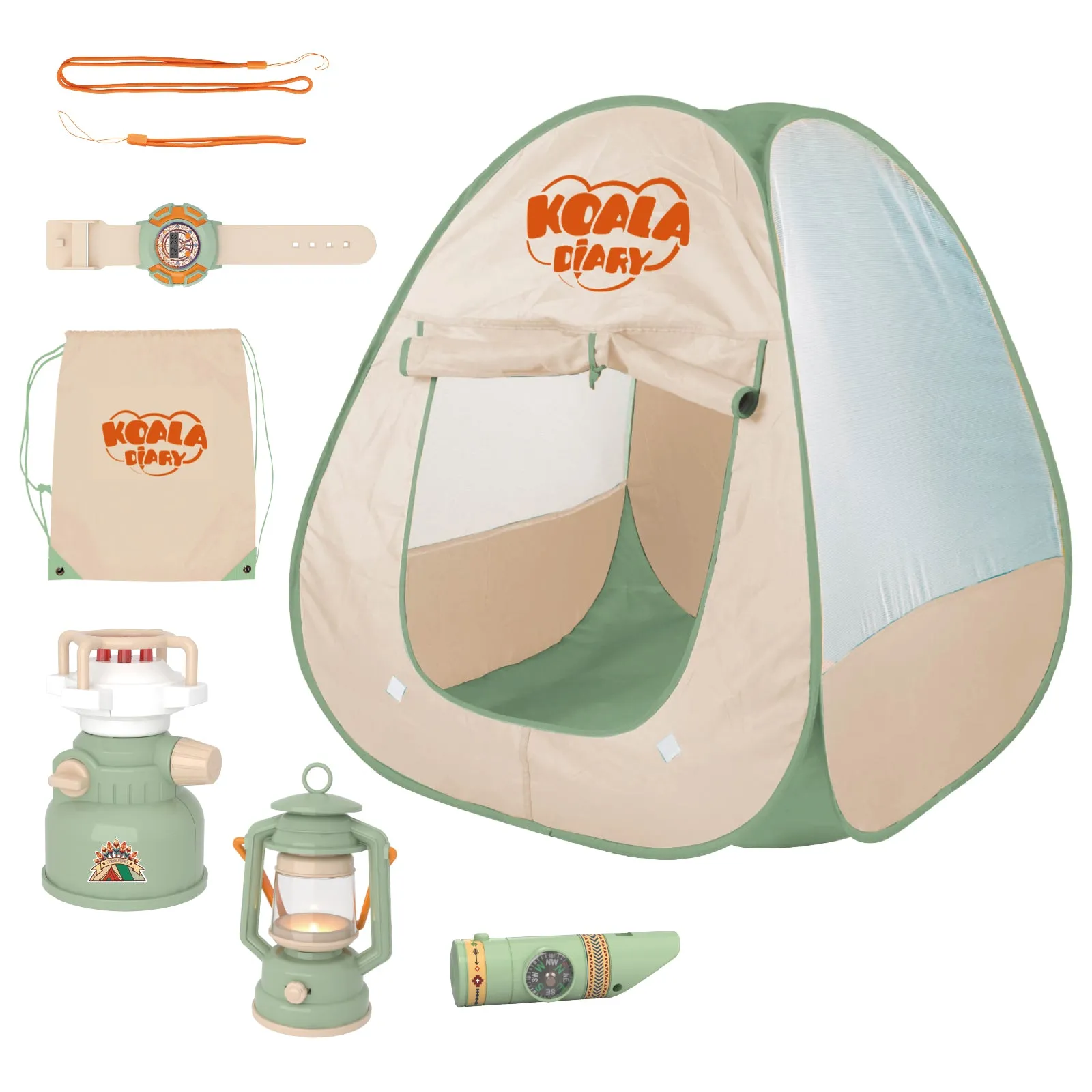 Contixo Kids Camping Set - Pretend Play Tent with Toy Campfire & Lantern