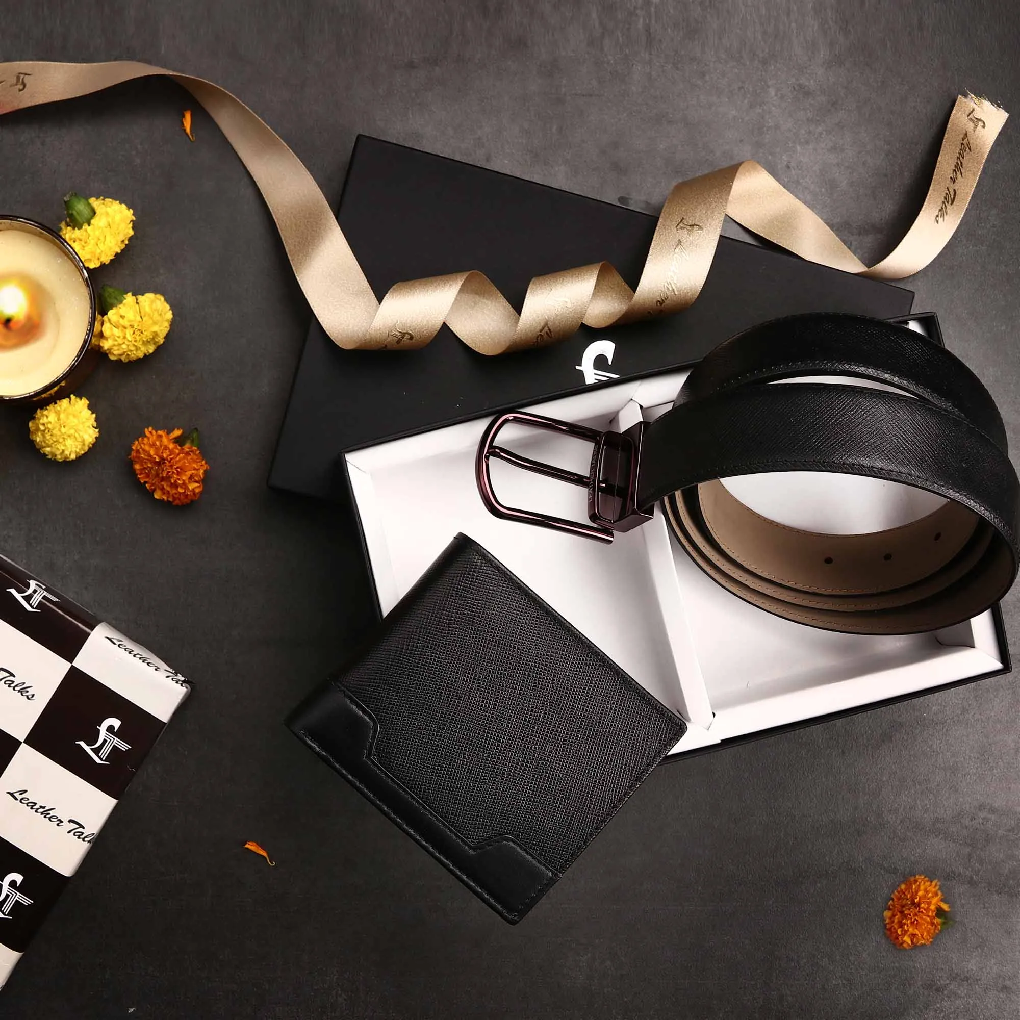 Corporate Diwali Gifts - Men's Wallet and Belt Gift Set