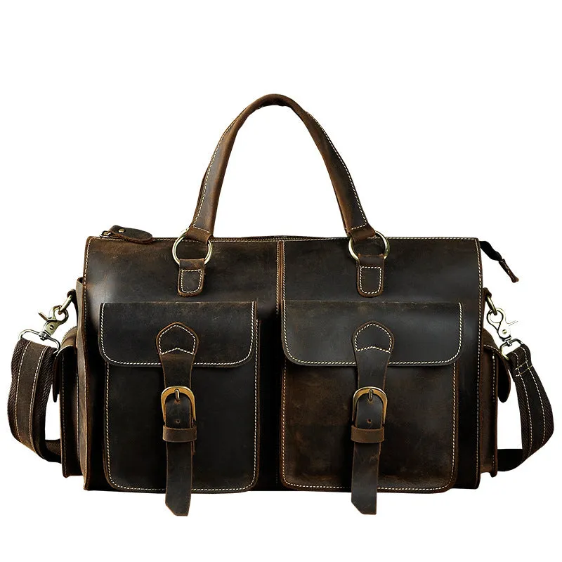 Crazy horse leather handbag