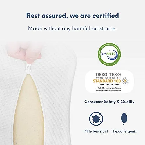 Cushion Lab Extra Dense Orthopedic Knee Pillow for Side Sleepers w/ Hypoallergenic Cover - Firm Leg Support for Hip, Pregnancy, Sciatica, Joint, Spine, Back Pain Relief - Memory Foam Contour Wedge