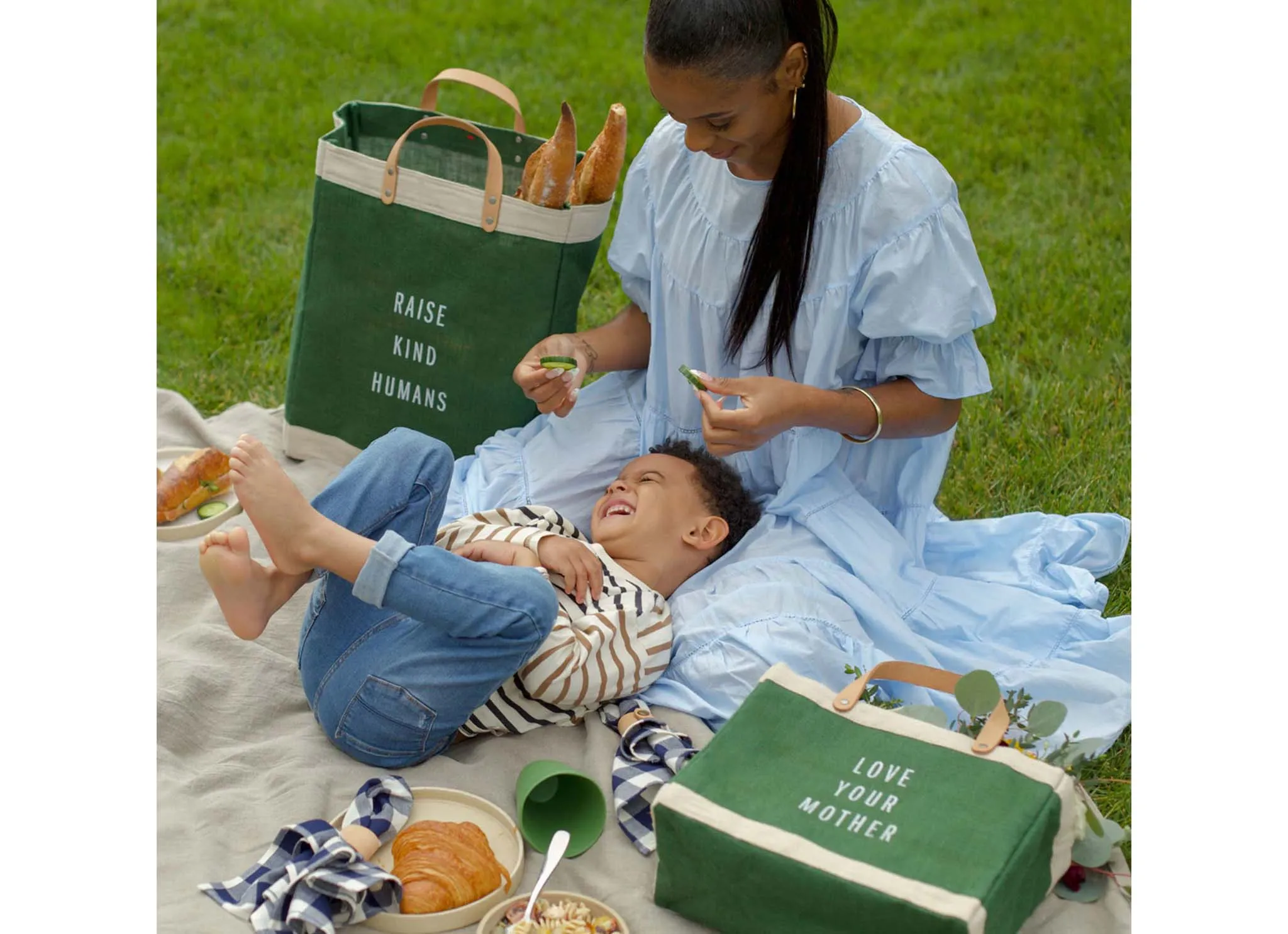 Customized Petite Market Bag in Field Green - Wholesale