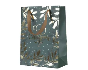 Decoris 48cm Green Merry Christmas Paper Gift Bag