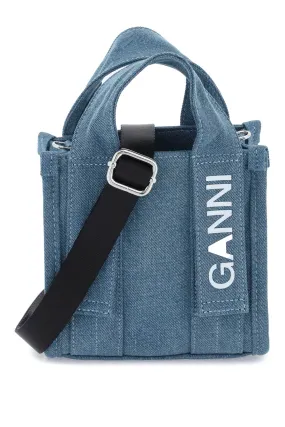 denim tech mini tote bag