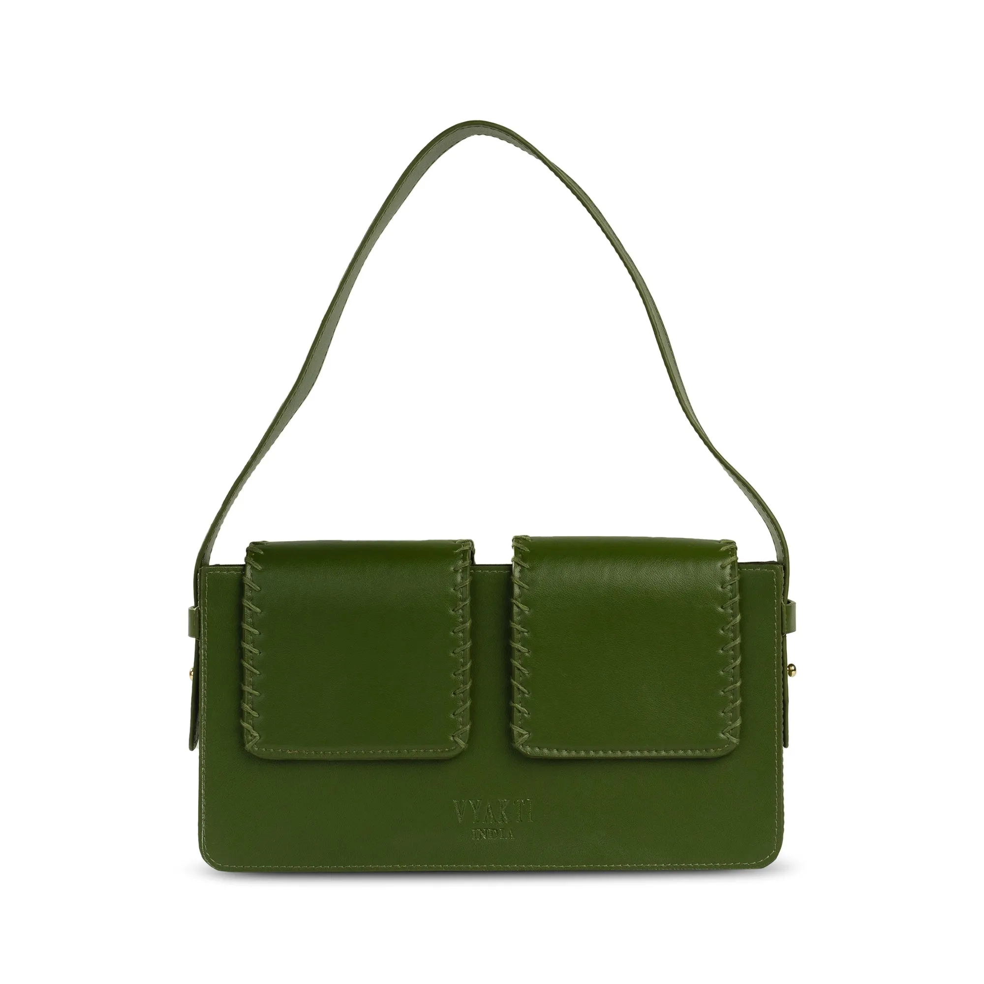 Double flap shoulder bag