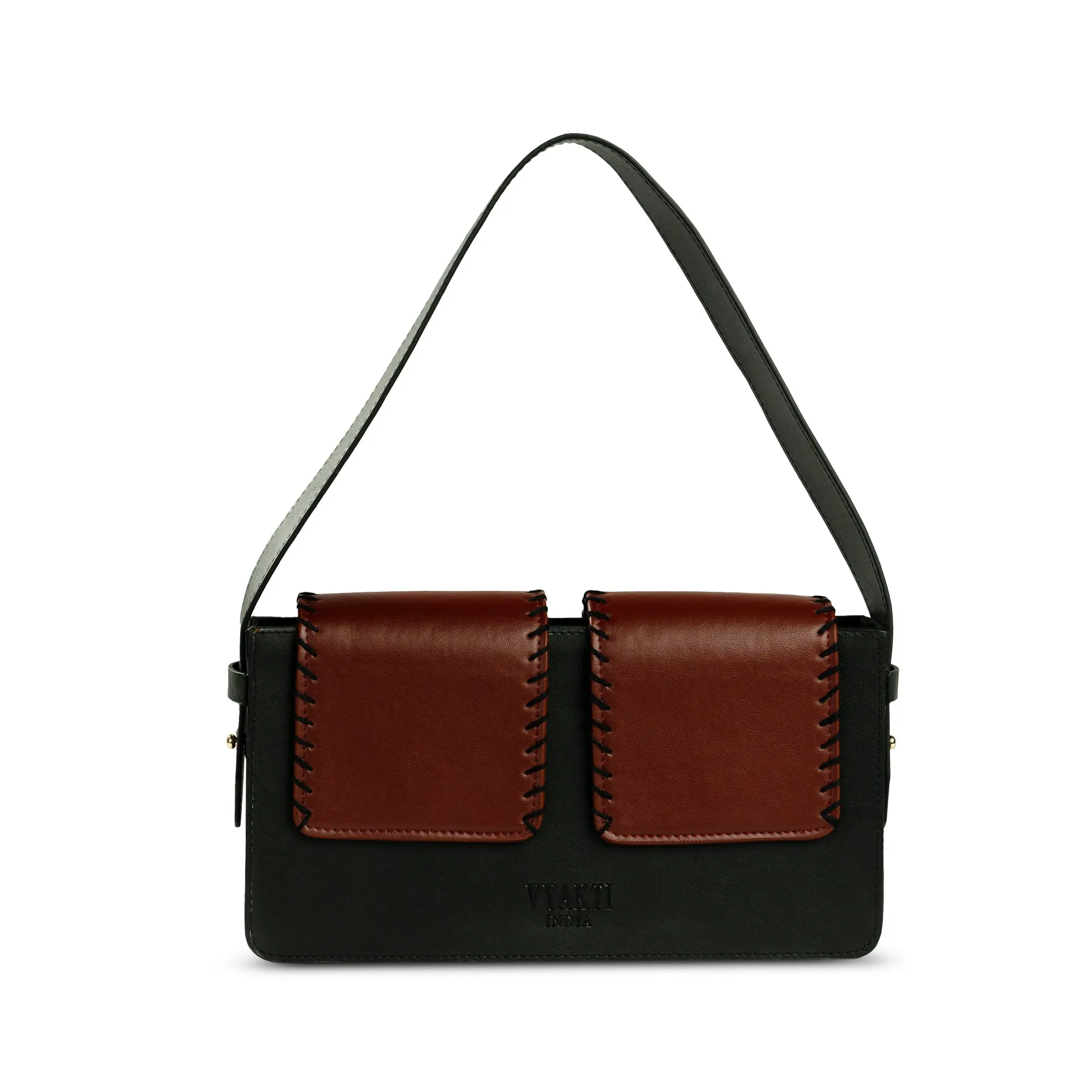 Double flap shoulder bag