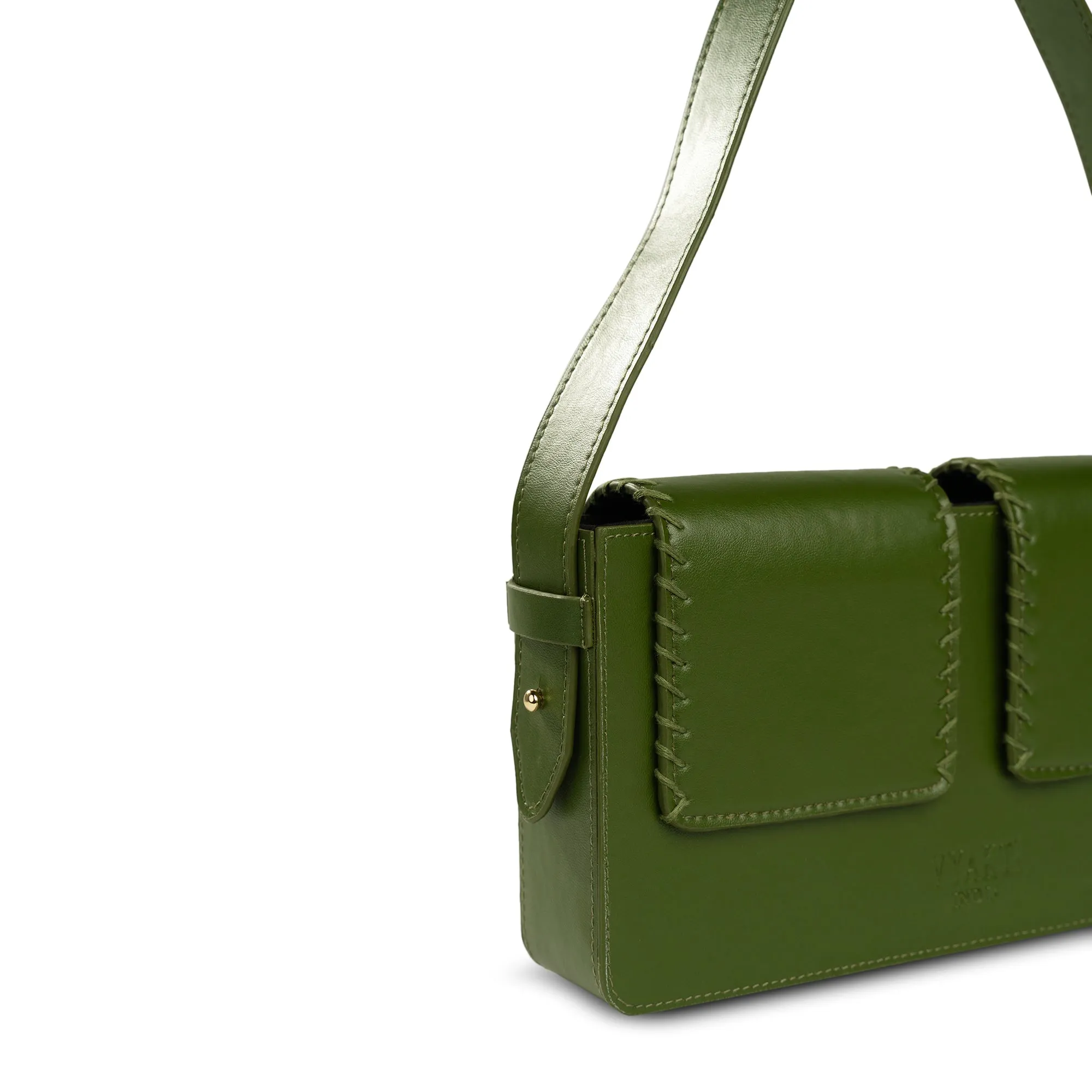 Double flap shoulder bag