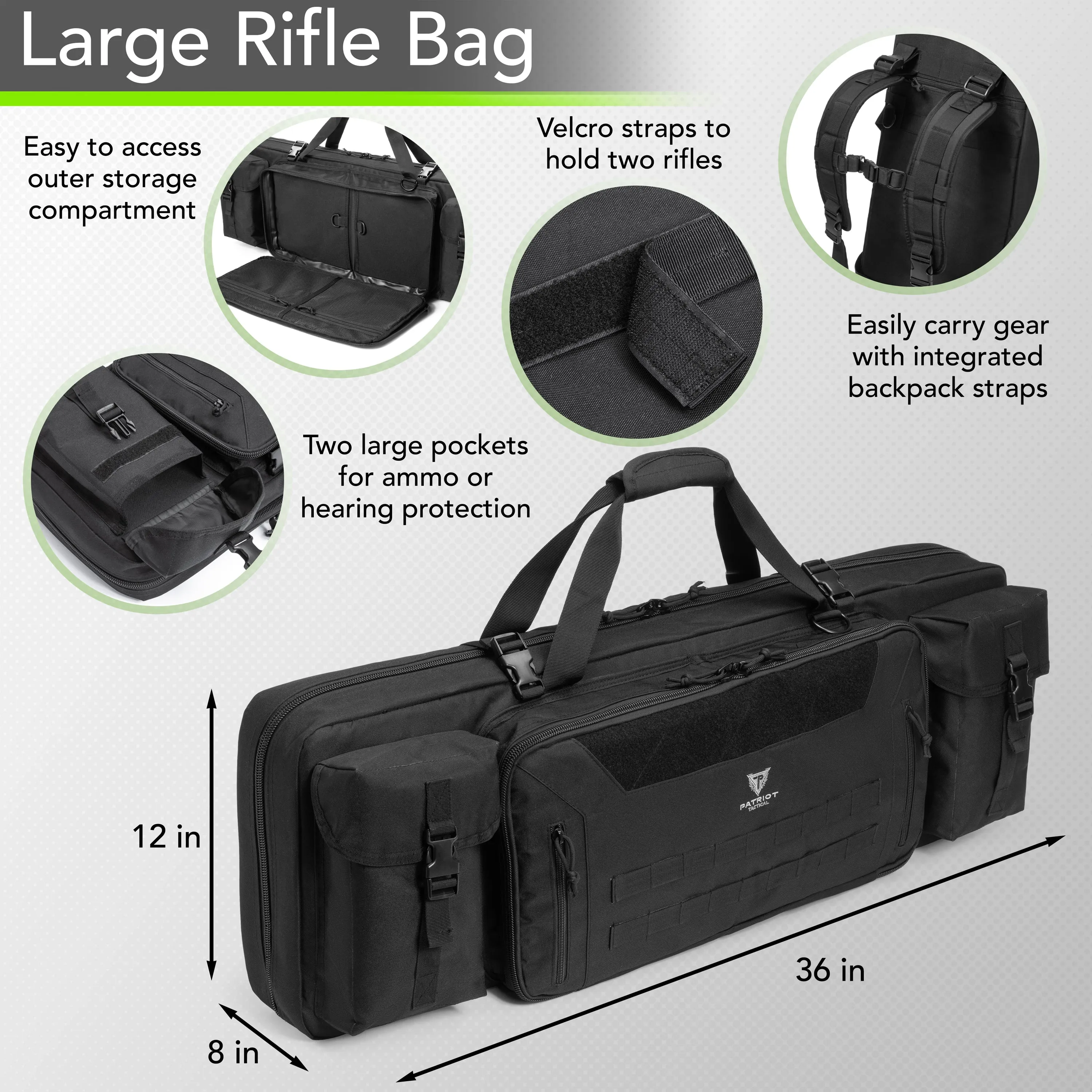 Dual Rifle Bag - Black